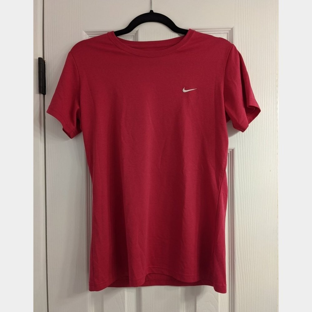Nike Dri-Fit Fitted Tee -- Medium, dark pink